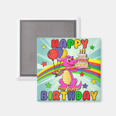 Niedlich Kids Dinosaurier Geburtstag Magnet (Vorderseite/Rückseite)