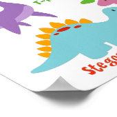 Niedlich Kids Dinosaurier Kinderzimmer Poster (Ecke)