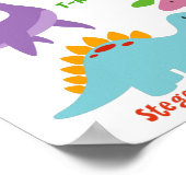 Niedlich Kids Dinosaurier Kinderzimmer Poster (Ecke)