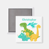 Niedlich Kids Dinosaurier Personalisiert Magnet (Vorderseite/Rückseite)