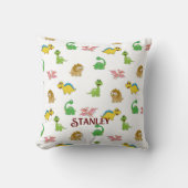 Niedlich Kids Dinosaurier Tiermuster Wasserfarbe Kissen (Vorderseite)