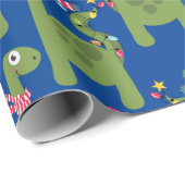 Niedlich Kids Dinosaurier Weihnachten Geschenkpapier (Rolleneckpunkt)