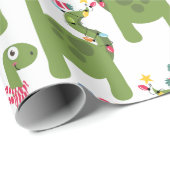 Niedlich Kids Dinosaurier Weihnachtswrapping Paper Geschenkpapier (Rolleneckpunkt)