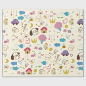 Niedlich Kids Doodle Muster Geschenkpapier (Flach)