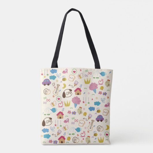 Niedlich Kids Doodle Muster Tasche (Rückseite)