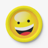 Niedlich Kids Emoji Party Happy Face Emoticon Pappteller (Vorderseite)