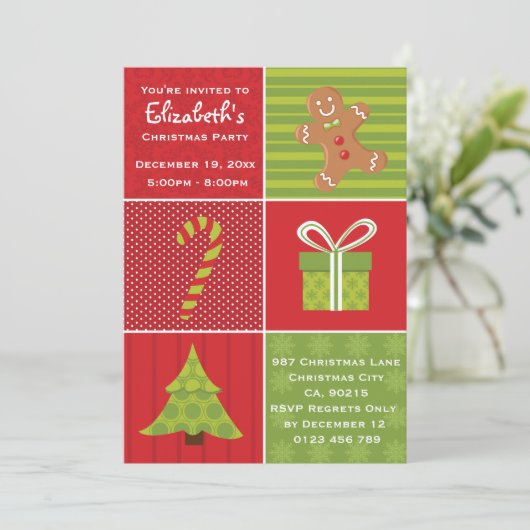 Niedlich Kids Festliches Party Einladung (Stehend Vorderseite)