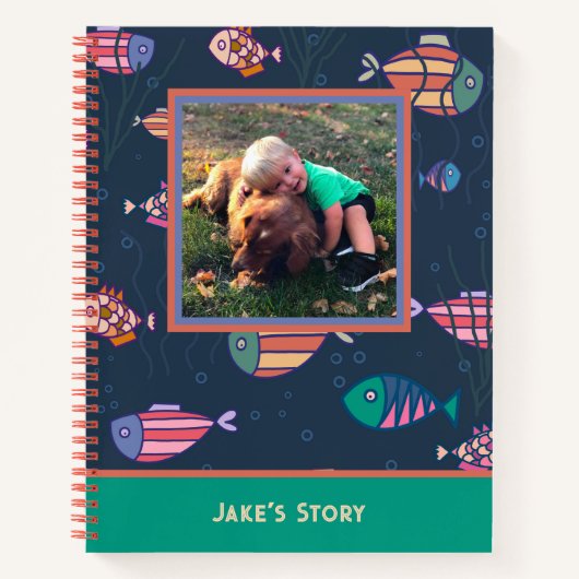 Niedlich Kid's Fish Foto Custom Notebook Notizblock (Vorderseite)