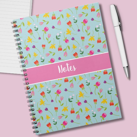 Niedlich Kids Floral 'Notes' Personalisiertes Note Notizblock