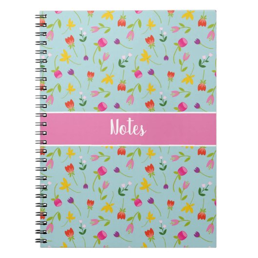 Niedlich Kids Floral 'Notes' Personalisiertes Note Notizblock (Vorderseite)