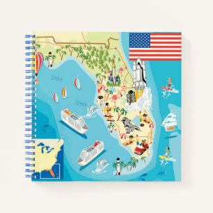 Niedlich Kids Florida Map Notizblock