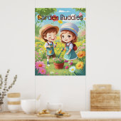 Niedlich Kids Gartenspass & Genuss AI Generativ Poster (Küche)