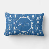 Niedlich Kids Gentleman Bear in Hat Blue Lendenkissen (Vorderseite)