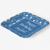 Niedlich Kids Gentleman Bear in Hat Blue Pappteller (Gewinkelt)