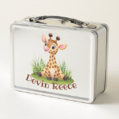 Niedlich Kids Giraffe Custom Lunchbox (Rückseite)