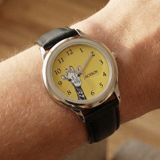 Niedlich Kids Giraffe Personalisiert Armbanduhr