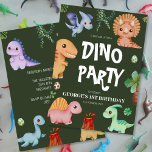 Niedlich Kids Green Dino Geburtstagspartei Einladung<br><div class="desc">Roarr! Machen Sie sich mit unseren Niedlichen Kids Green Dino Birthday Party Einladungen für eine Dino-Milbe-Feier fertig. Diese farbenfrohen Einladungen mit den bezaubernden T-Rex- und Triceratops laden zum Set eines erlebnisreichen,  prähistorischen Abenteuers ein! Holen Sie sich jetzt und lass das Party beginnen!</div>