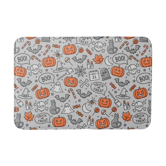 Niedlich Kids Halloween Doodle-Muster Badematte (Vorderseite)