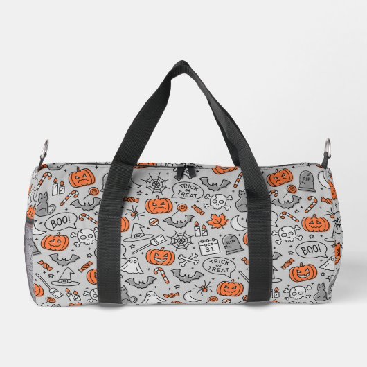 Niedlich Kids Halloween Doodle-Muster Duffle Bag (Rückseite)