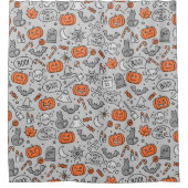 Niedlich Kids Halloween Doodle-Muster Duschvorhang (Vorderseite)