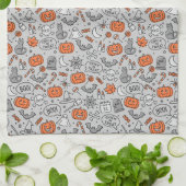 Niedlich Kids Halloween Doodle-Muster Geschirrtuch (Gefaltet)
