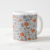 Niedlich Kids Halloween Doodle-Muster Jumbo-Tasse (Vorderseite Rechts)