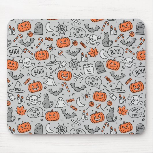 Niedlich Kids Halloween Doodle-Muster Mousepad (Vorne)