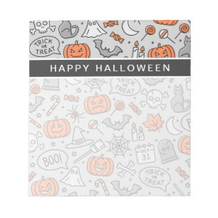 Niedlich Kids Halloween Doodle-Muster Notizblock