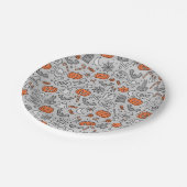 Niedlich Kids Halloween Doodle-Muster Pappteller (Schrägansicht)