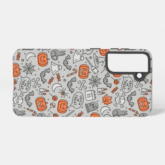 Niedlich Kids Halloween Doodle-Muster Samsung Galaxy Hülle (Rückseite (Horizontal))