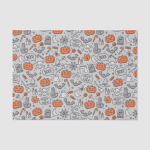 Niedlich Kids Halloween Doodle-Muster Seidenpapier