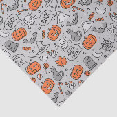 Niedlich Kids Halloween Doodle-Muster Seidenpapier (Ausschnitt)