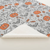 Niedlich Kids Halloween Doodle-Muster Sherpadecke (3/4)