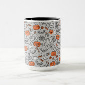 Niedlich Kids Halloween Doodle-Muster Tasse (Zentrum)