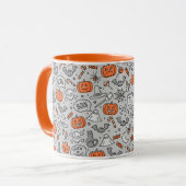 Niedlich Kids Halloween Doodle-Muster Tasse (Vorderseite Links)