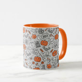Niedlich Kids Halloween Doodle-Muster Tasse (VorderseiteRechts)