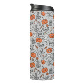 Niedlich Kids Halloween Doodle-Muster Thermosbecher (Nach rechts gedreht)