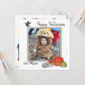 Niedlich Kids Halloween Fotokarte Karte (Vorderseite/Rückseite Beispiel)