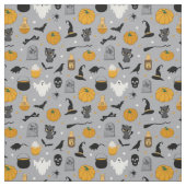 Niedlich Kids Halloween Gemustert Grau Stoff (Muster)
