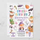 Niedlich Kids Halloween Kostüm Party Aquarell Einladung (Vorderseite)