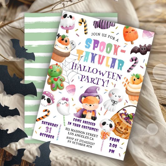 Niedlich Kids Halloween Kostüm Party Aquarell Einladung