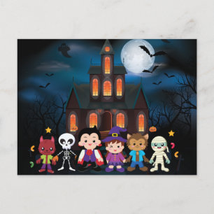 Niedlich Kids Halloween Kostüm Party Feiertagspostkarte