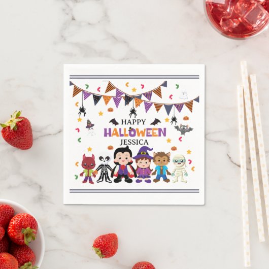 Niedlich Kids Halloween Kostüm Party Serviette (Beispiel)