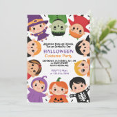 Niedlich Kids Halloween Kostümbildsche Party Einla Einladung (Stehend Vorderseite)