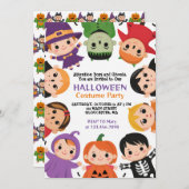 Niedlich Kids Halloween Kostümbildsche Party Einla Einladung (Vorne/Hinten)
