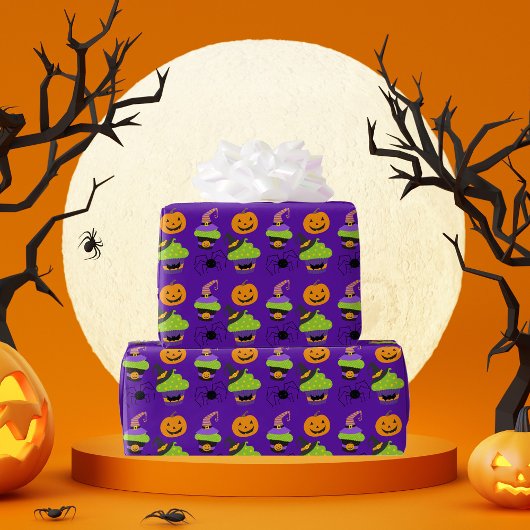 Niedlich Kids Halloween Lila Geschenkpapier