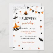 Niedlich Kids Halloween-Party Black Orange Einladung (Vorderseite)