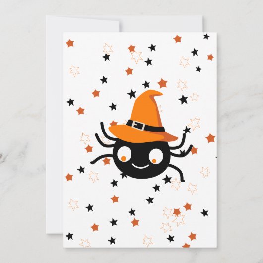 Niedlich Kids Halloween-Party Black Orange Einladung (Rückseite)