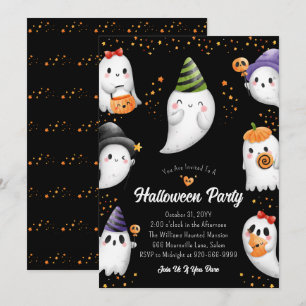 Niedlich Kids Halloween-Party Einladung
