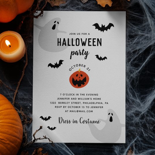Niedlich Kids Halloween-Party | Gespenster, Fleder Einladung